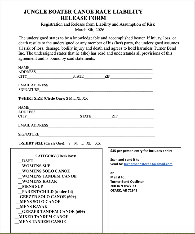 Liability Release Jungle Boater Race 2026